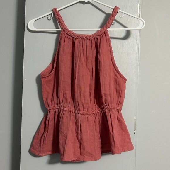 NWT Sim & Sam Dusty Pink Halter Ruffled Hem Tank Top Women's M - Picture 2 of 7